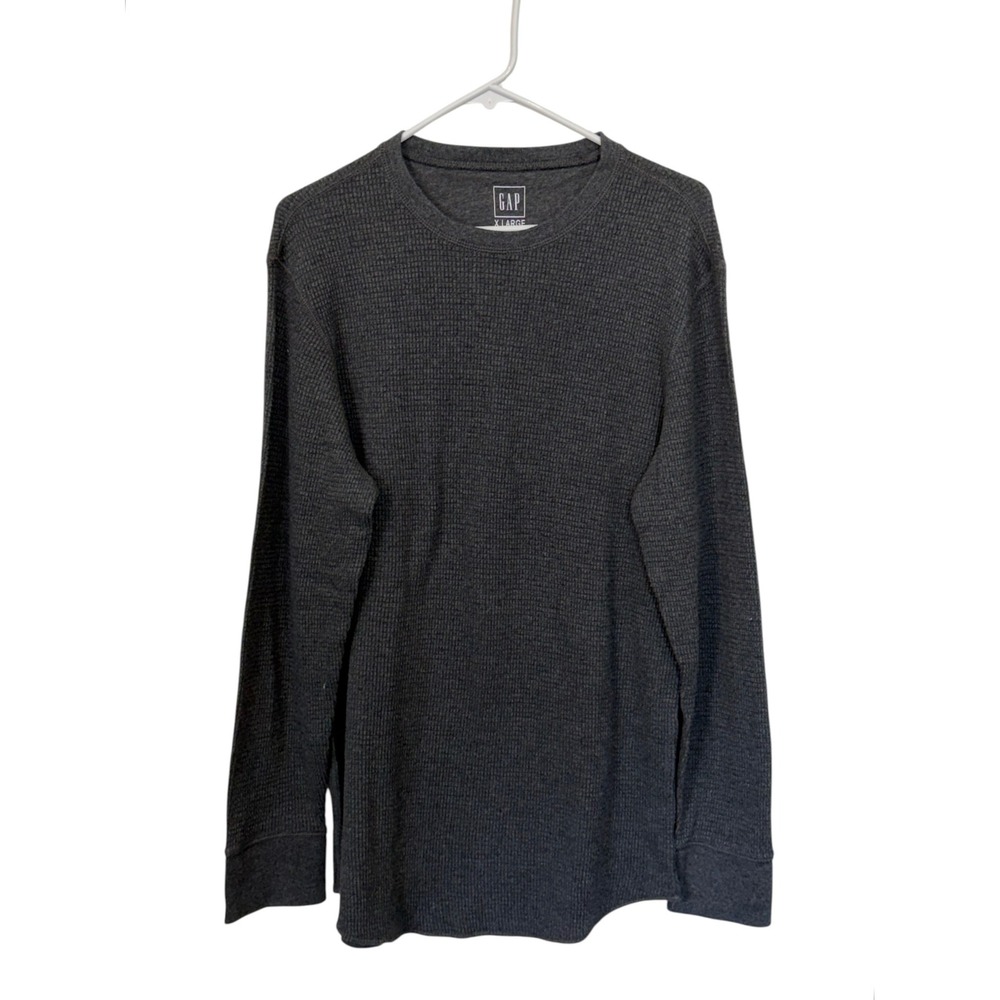 Gap Mens Gray 100% Cotton Waffle Thermal Shirt, XL